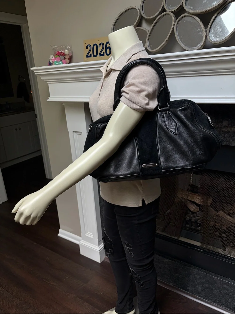 GUC Burberry Leather Satchel Bag
